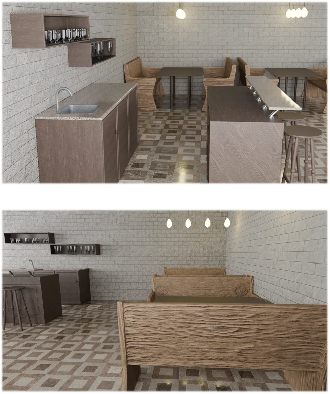 Bar interior, view of the counter